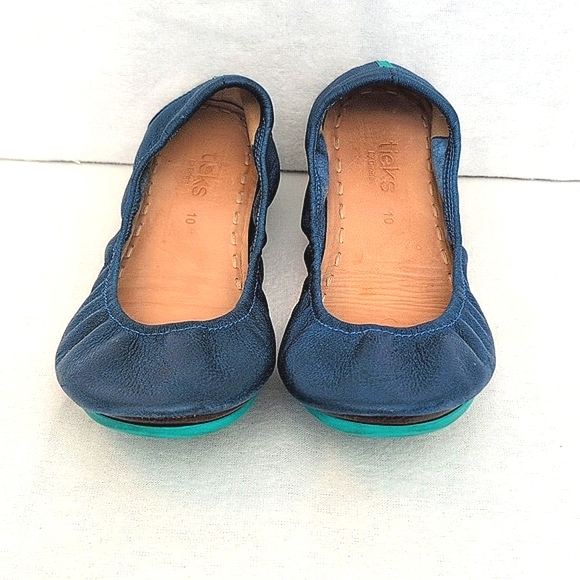 Tieks Womens 10 Ballet Flats Blue Leather Casual Office Contemporary Classic - Picture 2 of 8